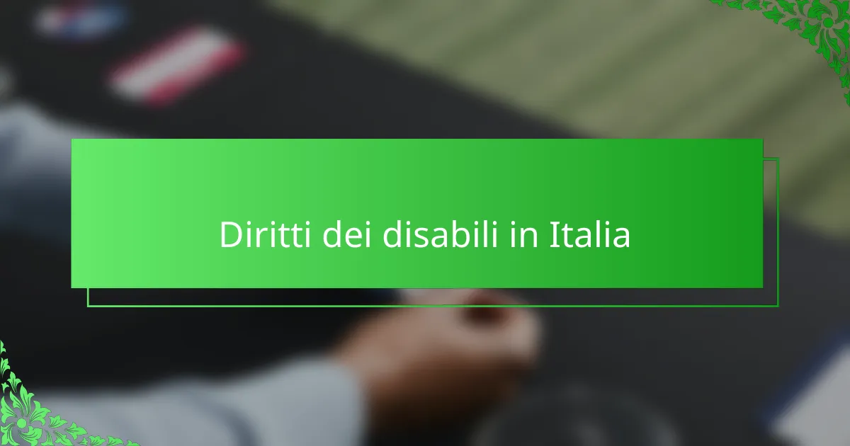 Diritti dei disabili in Italia