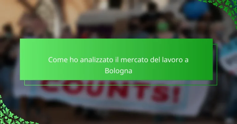 Come ho analizzato il mercato del lavoro a Bologna