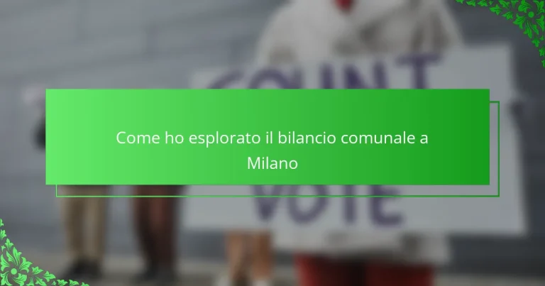 Come ho esplorato il bilancio comunale a Milano