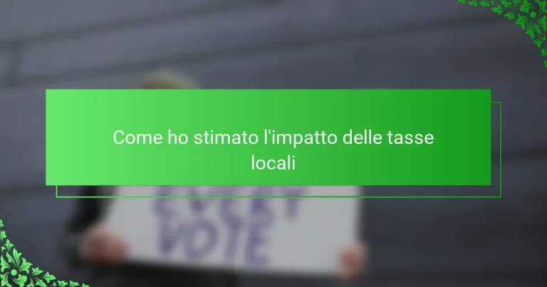 Come ho stimato l’impatto delle tasse locali