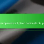 La mia opinione sul piano nazionale di ripresa