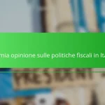 La mia opinione sulle politiche fiscali in Italia