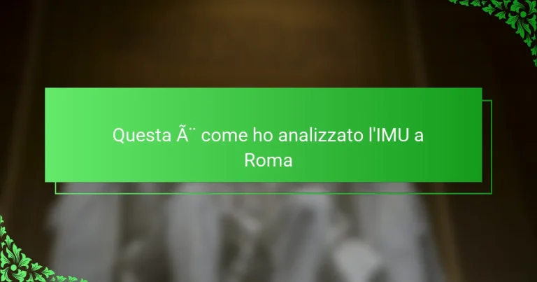 Questa è come ho analizzato l’IMU a Roma