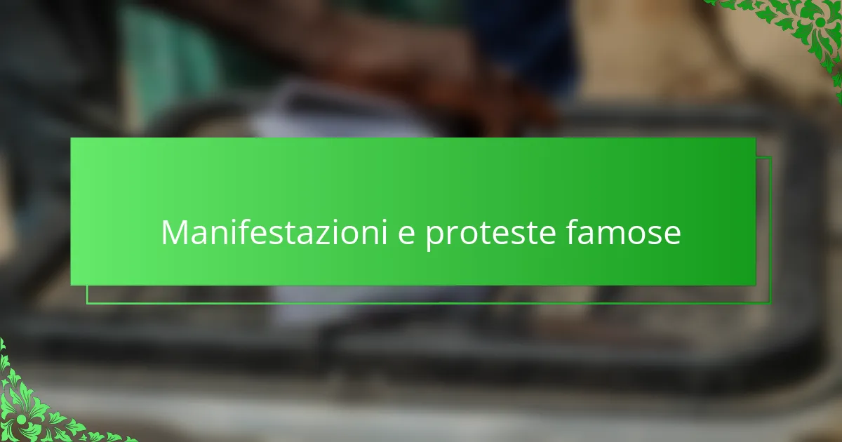 Manifestazioni e proteste famose