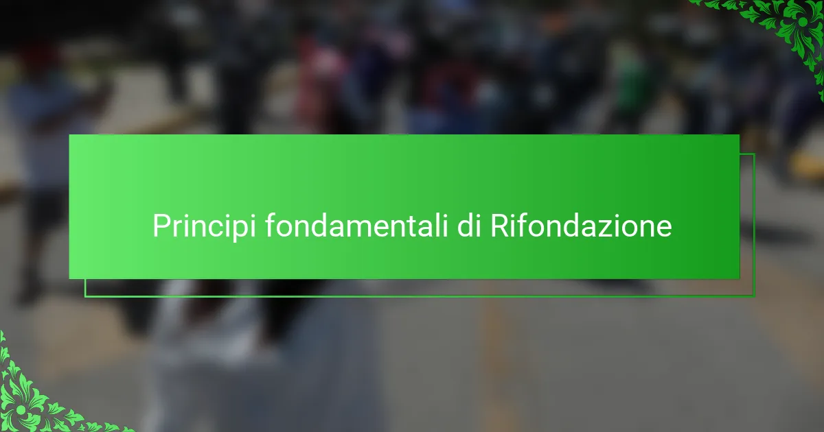 Principi fondamentali di Rifondazione