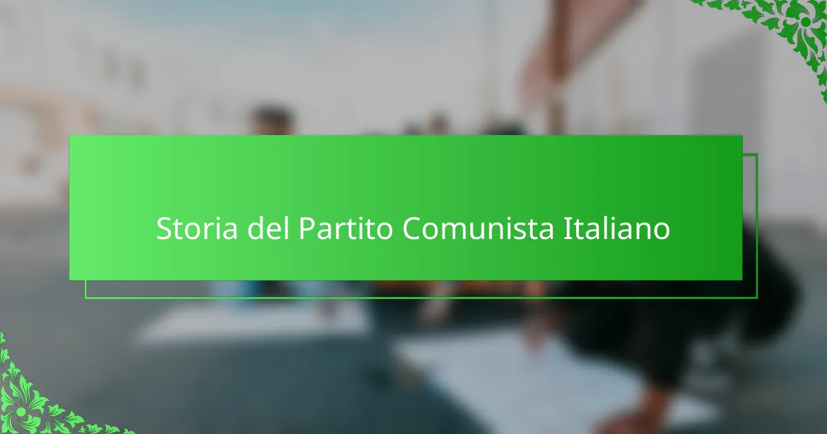 Storia del Partito Comunista Italiano