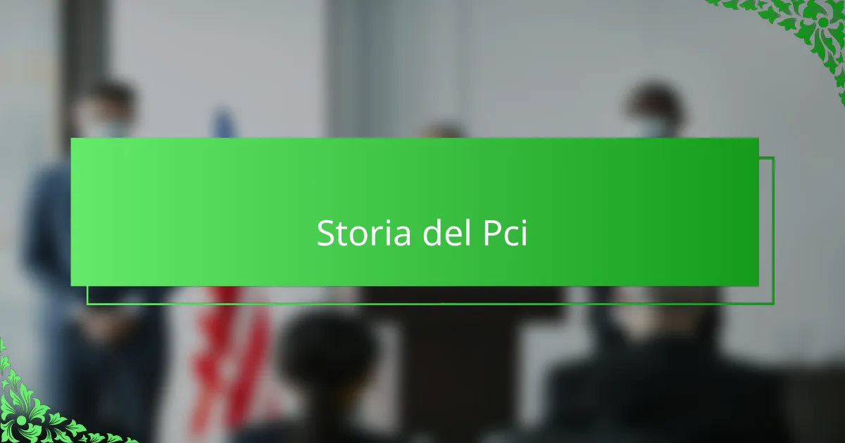 Storia del Pci