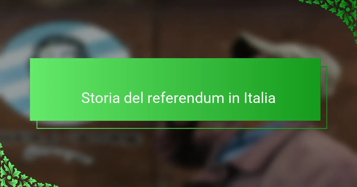 Storia del referendum in Italia